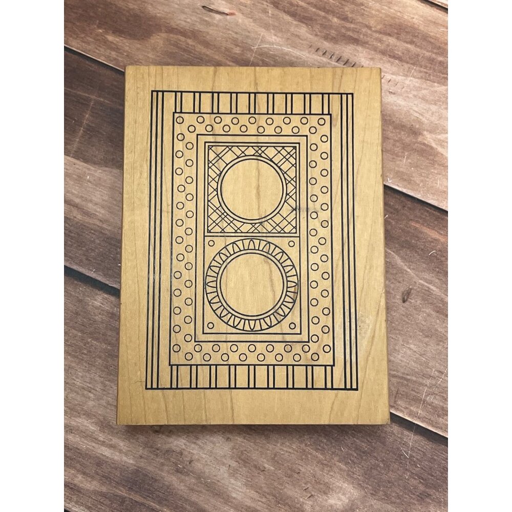VERY RARE OUTLINES RUBBER STAMP CO I587 WOOD MOUNTED